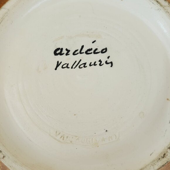 Vintage Ardeco Vallauris Mid Century Starburst Glazed Pottery Earth Tone Bowl - Picture 6 of 10